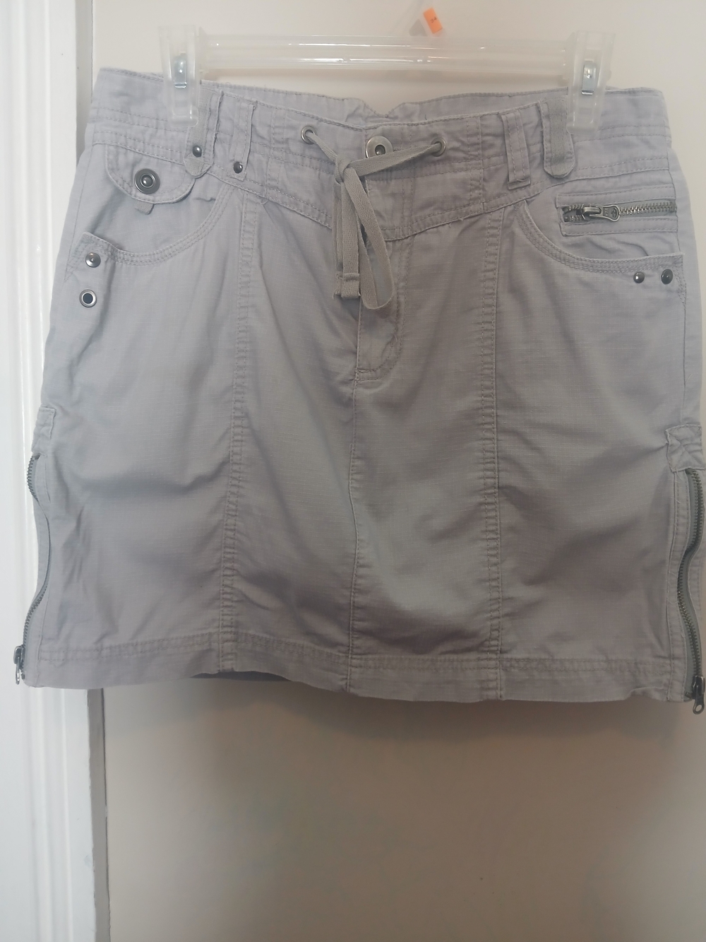 Jessica Casual Light Gray Cotton Cargo Skort